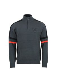 PEAK MOUNTAIN - Sweter z kołnierzem 1/2 zip Peak Mountain Casta. Typ kołnierza: golf. Kolor: brązowy, szary, wielokolorowy. Styl: sportowy #1
