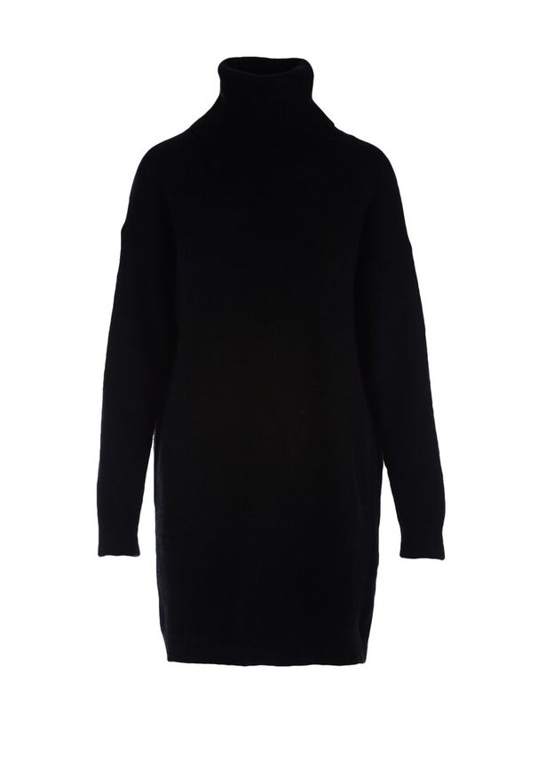 Born2be - Czarna Sukienka Classificator. Okazja: na co dzień. Typ kołnierza: golf. Kolor: czarny. Materiał: dzianina. Długość rękawa: długi rękaw. Sezon: zima, jesień. Typ sukienki: proste. Styl: casual