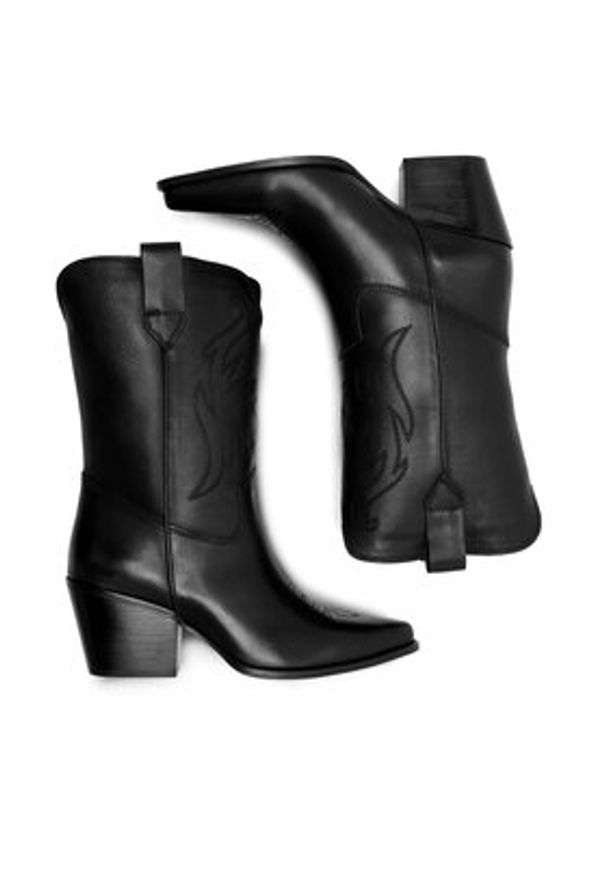 Badura Kowbojki 222FW92 Czarny. Kolor: czarny. Materiał: skóra