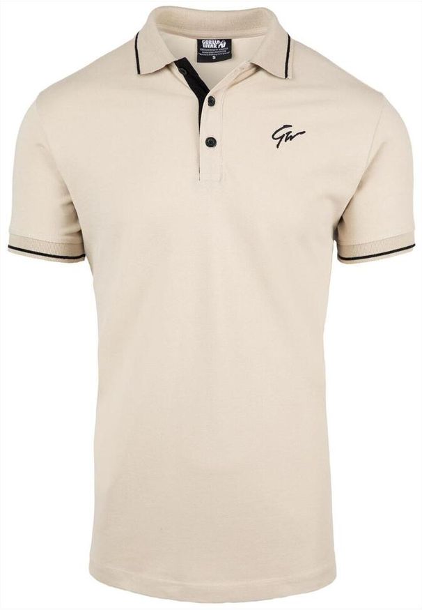 GORILLA WEAR - Delano Polo- Beżowy/Czarny. Typ kołnierza: polo. Kolor: beżowy. Sport: fitness