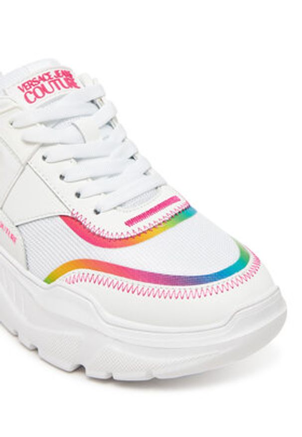 Versace Jeans Couture Sneakersy 78VA3SC4 Biały. Kolor: biały. Materiał: skóra