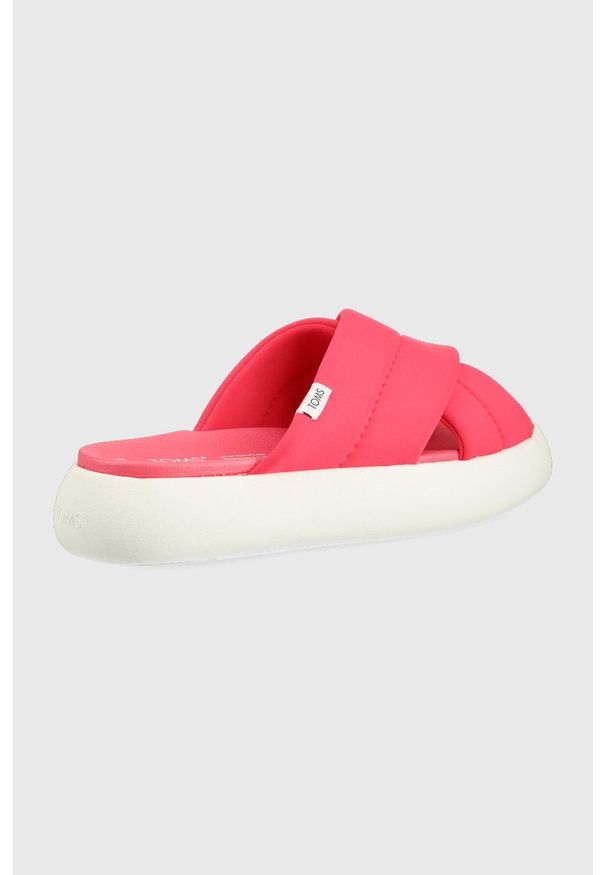 Toms klapki Alpargata Mallow damskie kolor różowy na platformie. Kolor: różowy. Materiał: materiał. Wzór: gładki. Obcas: na platformie