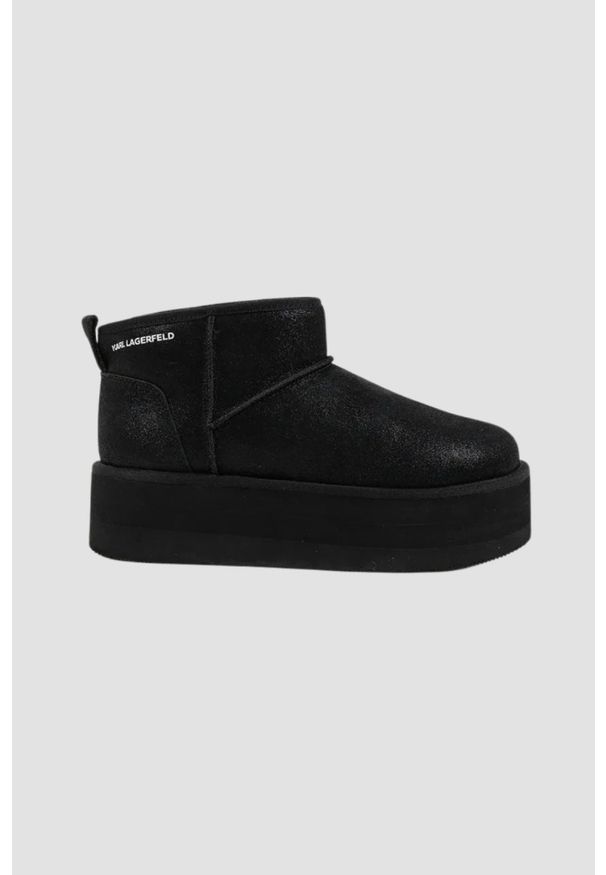 Karl Lagerfeld - KARL LAGERFELD Czarne botki zamszowe THERMO Lo Slip On Boot, Rozmiar 40. Zapięcie: bez zapięcia. Kolor: czarny. Materiał: zamsz
