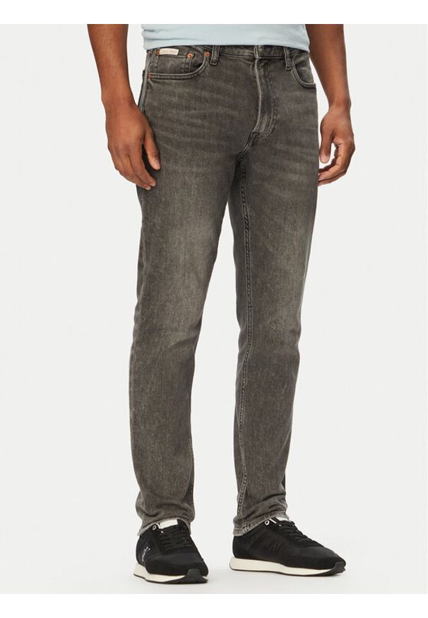 Calvin Klein Jeans Jeansy LV04RG709G Szary ciemny Slim Fit. Kolor: szary