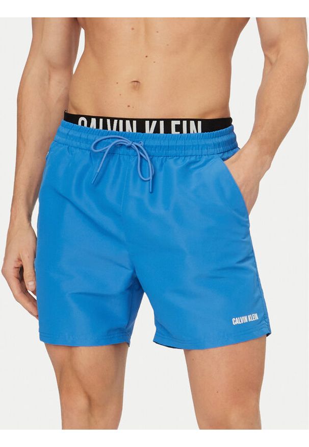 Calvin Klein Swimwear Szorty kąpielowe LV00N61015 Niebieski Regular Fit. Kolor: niebieski. Materiał: syntetyk