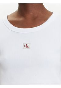 Calvin Klein Jeans T-Shirt LV047C200G Biały Slim Fit. Kolor: biały. Materiał: bawełna #4