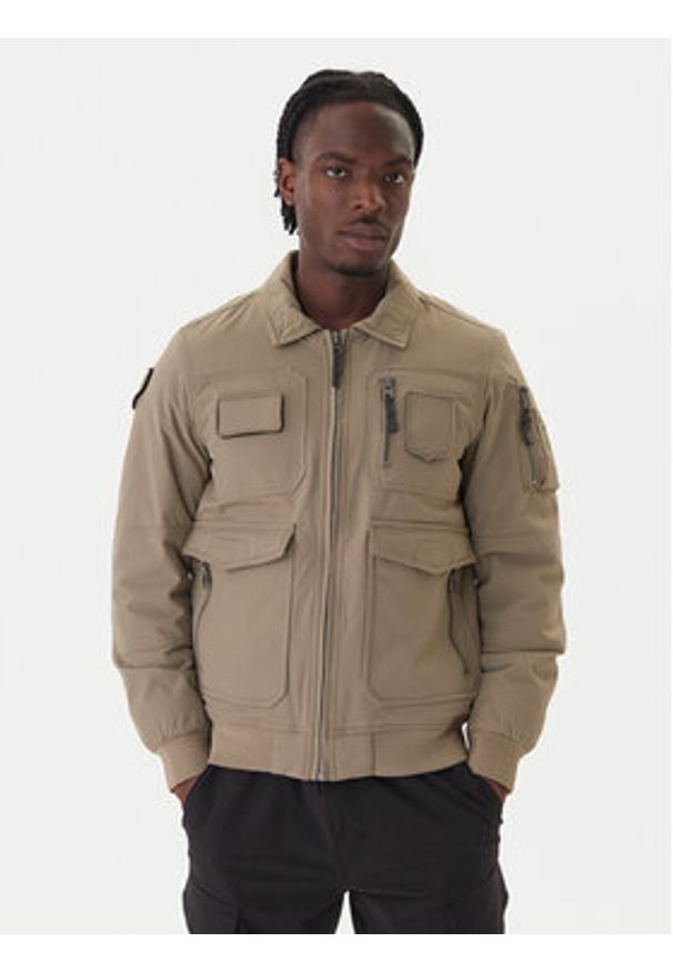 Aeronautica Militare Kurtka bomber 252AB3024UCT03151 Khaki Regular Fit. Kolor: brązowy. Materiał: syntetyk