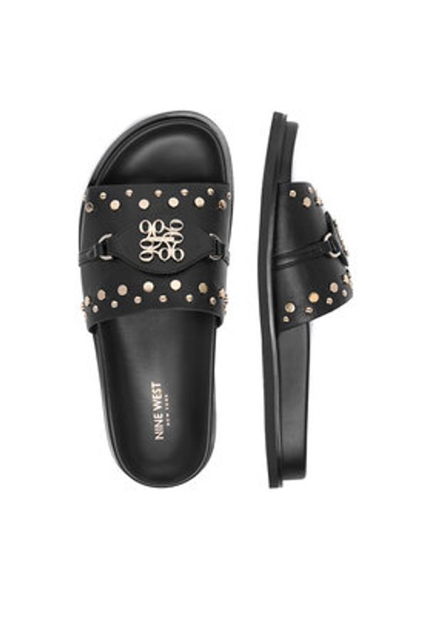 Nine West Klapki EO-TL758-1 Czarny. Kolor: czarny. Materiał: skóra