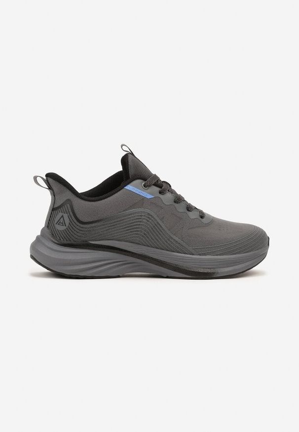 Born2be - Ciemnoszare Buty Sportowe Sneakersy Ozdobione Tłoczonym Wzorem Axevia. Kolor: szary. Materiał: dresówka. Wzór: aplikacja