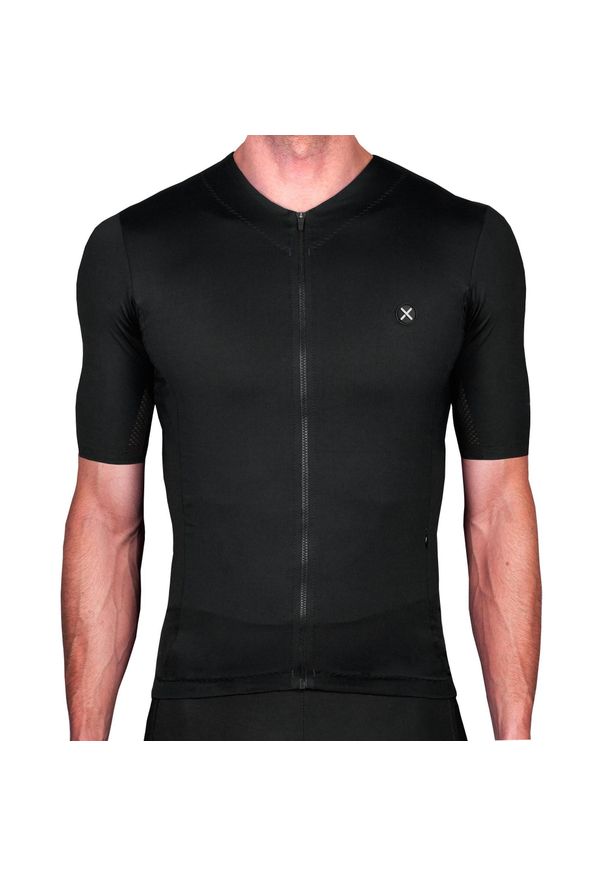 LUXA - Koszulka Rowerowa z krótkim rękawem męska Luxa Supreme Black. Kolor: czarny. Materiał: poliamid, elastan, poliester. Długość rękawa: krótki rękaw. Długość: krótkie. Sport: kolarstwo