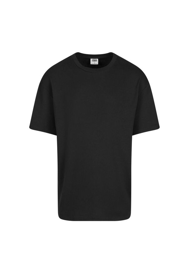 Urban Classics - T-shirt Męski Prążkowana Oversized. Kolor: czarny. Materiał: prążkowany. Sport: turystyka piesza