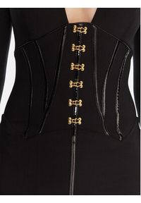 Elisabetta Franchi Sukienka koktajlowa AB-797-57E2-V590 Czarny Slim Fit. Kolor: czarny. Materiał: syntetyk. Styl: wizytowy