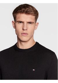 TOMMY HILFIGER - Tommy Hilfiger Sweter Pima MW0MW28046 Czarny Regular Fit. Kolor: czarny. Materiał: bawełna #5