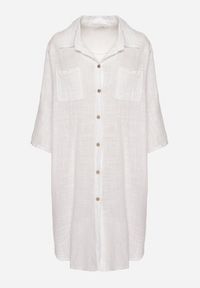 Born2be - Biała Bawełniana Koszula Oversize Savirise. Okazja: na co dzień. Kolor: biały. Materiał: bawełna. Styl: klasyczny, elegancki, casual