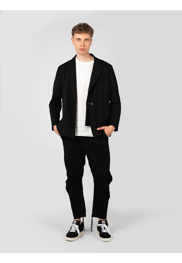 La Haine Inside Us Marynarka | P25023RM1029 | Mężczyzna | Czarny. Okazja: na co dzień. Kolor: czarny. Materiał: poliester, wiskoza, elastan. Długość: długie. Sezon: lato. Styl: klasyczny, casual, elegancki