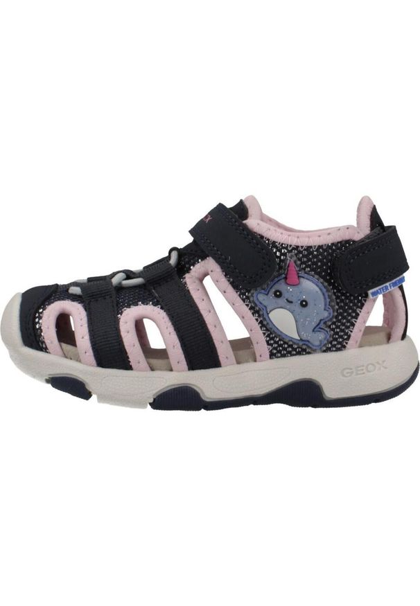 Geox - Sandały GEOX B SANDAL MULTY GIRL Niebieski. Kolor: niebieski. Materiał: tkanina. Sport: turystyka piesza