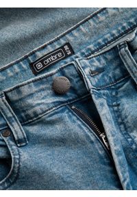 Ombre Clothing - Spodnie męskie jeansowe SKINNY FIT - jasnoniebieskie V2 P1062 - XXL. Kolor: niebieski. Materiał: jeans #3