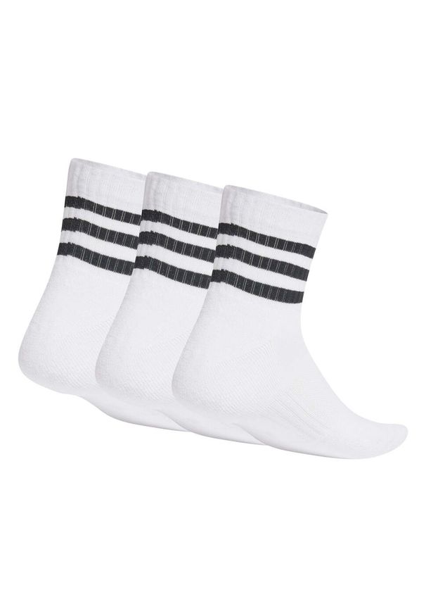 Adidas - Skarpety adidas 3-Stripes Cushioned Sportswear Mid-Cut Socks 3P. Kolor: biały, wielokolorowy, czarny