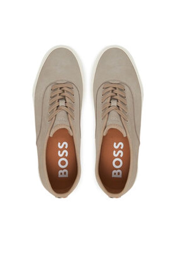 BOSS Tenisówki Aiden 50542098 Beżowy. Kolor: beżowy. Materiał: zamsz, skóra