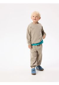 Reserved - Spodnie jogger - beżowy. Kolor: beżowy. Materiał: bawełna, dzianina