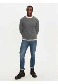 Brave Soul Sweter MK-248SKEPTA Szary Regular Fit. Kolor: szary. Materiał: bawełna