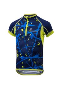 GLOMEX - Dziecięca koszulka kolarska Klimatex Joppe 158 — oddychająca. Kolor: zielony, żółty, wielokolorowy. Sport: kolarstwo #1