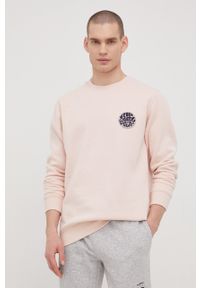 Rip Curl bluza męska kolor różowy z nadrukiem. Kolor: różowy. Materiał: bawełna. Wzór: nadruk #5