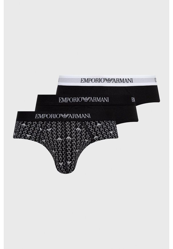 Emporio Armani Underwear slipy bawełniane (3-pack) kolor czarny. Kolor: czarny. Materiał: bawełna