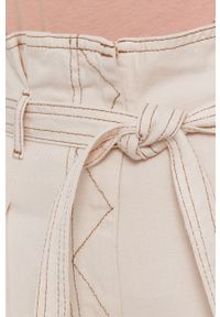 Sisley Jeansy damskie kolor beżowy high waist. Stan: podwyższony. Kolor: beżowy #3