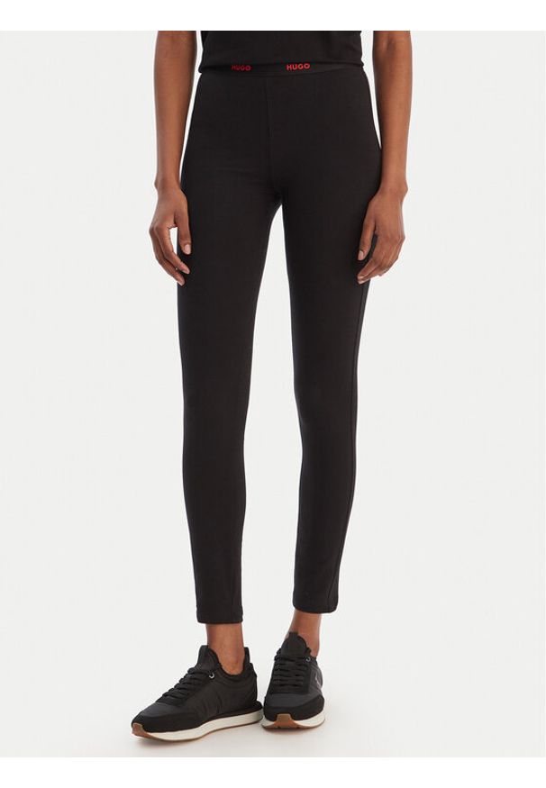 Hugo - HUGO Legginsy 50556812 Czarny Slim Fit. Kolor: czarny. Materiał: bawełna