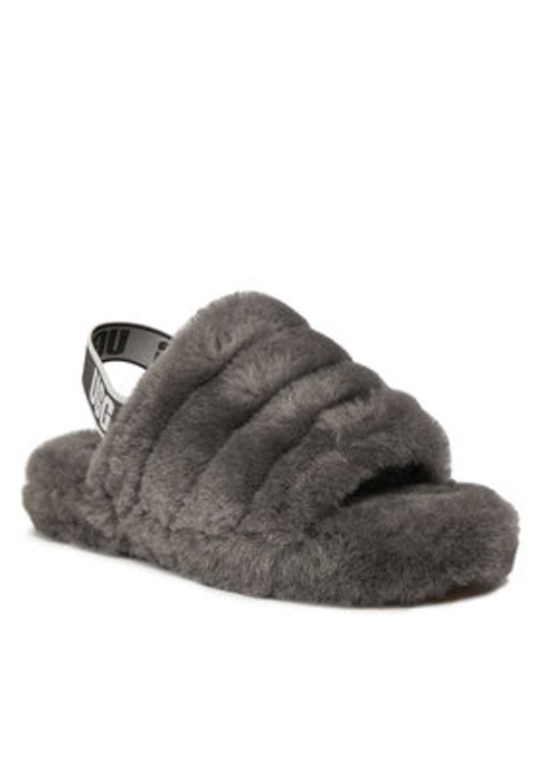 Ugg Kapcie K Fluff Yeah Slide 1098494K Szary. Kolor: szary. Materiał: skóra