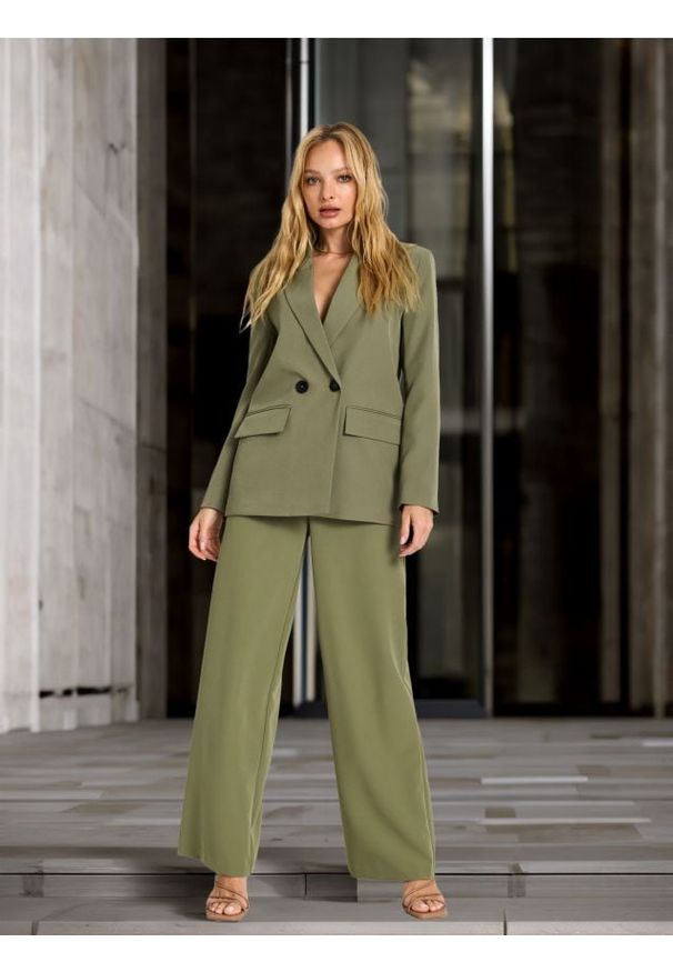 Sinsay - Marynarka - khaki. Kolor: brązowy. Materiał: włókno, dzianina, wiskoza