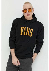 Vans bluza bawełniana męska kolor czarny z kapturem z nadrukiem. Typ kołnierza: kaptur. Kolor: czarny. Materiał: bawełna. Wzór: nadruk #4