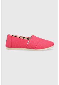 Toms espadryle Alpargata kolor różowy. Nosek buta: okrągły. Kolor: różowy. Materiał: guma, materiał. Wzór: gładki