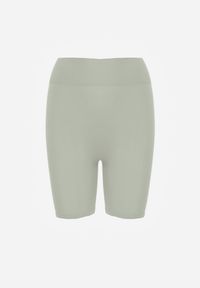 Renee - Zielone Elastyczne Szorty Biker High Waist Diovien. Okazja: na co dzień. Stan: podwyższony. Kolor: zielony. Materiał: prążkowany. Długość: krótkie. Styl: casual #2