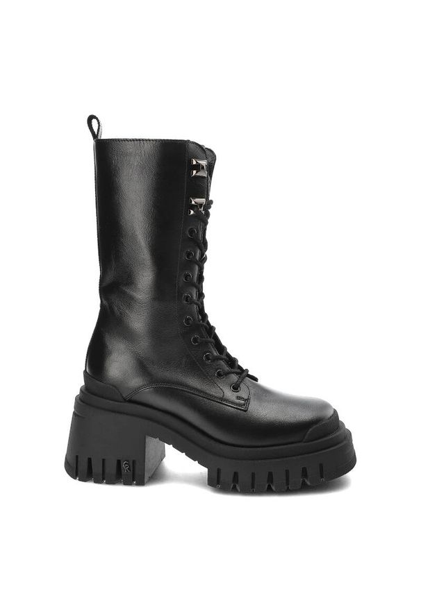 Czarne Botki Carinii Modne Buty Damskie Na Jesień. Kolor: czarny. Materiał: skóra. Sezon: jesień. Styl: klasyczny