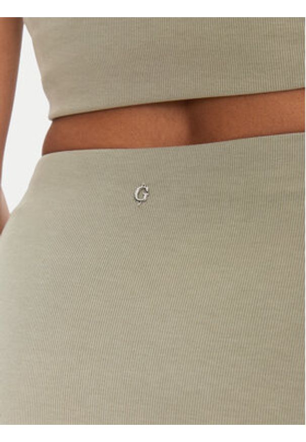 Guess Spódnica midi W5GD0E KAQL2 Khaki Regular Fit. Kolor: brązowy
