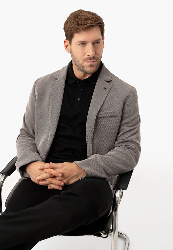 Volcano - Marynarka jednorzędowa JB-BOND. Okazja: na co dzień. Materiał: dzianina. Styl: casual, klasyczny, sportowy