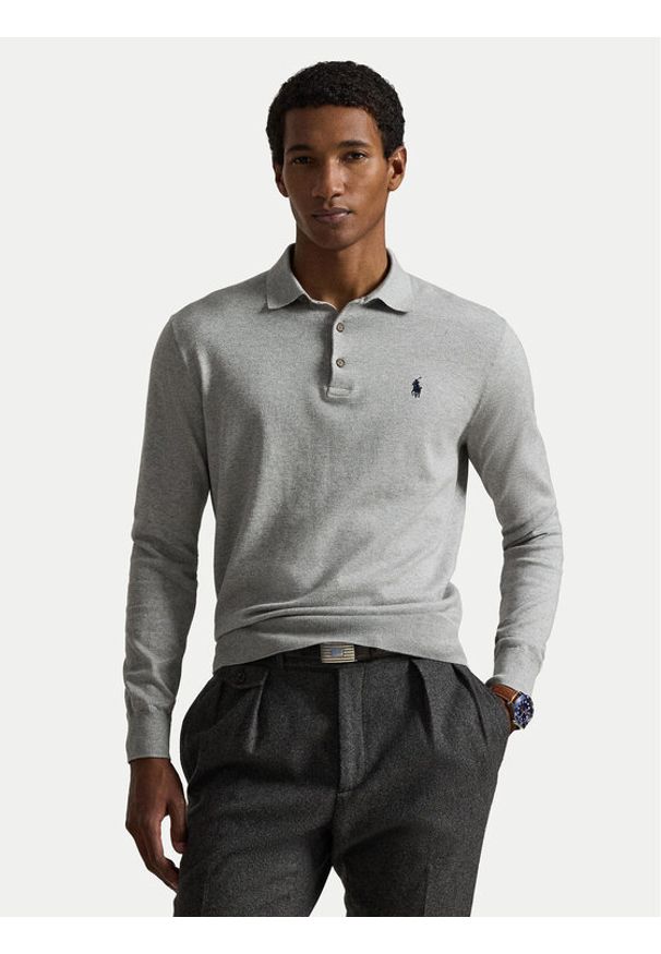 Polo Ralph Lauren Polo 710P04446002 Szary jasny Regular Fit. Typ kołnierza: polo. Kolor: szary. Materiał: bawełna