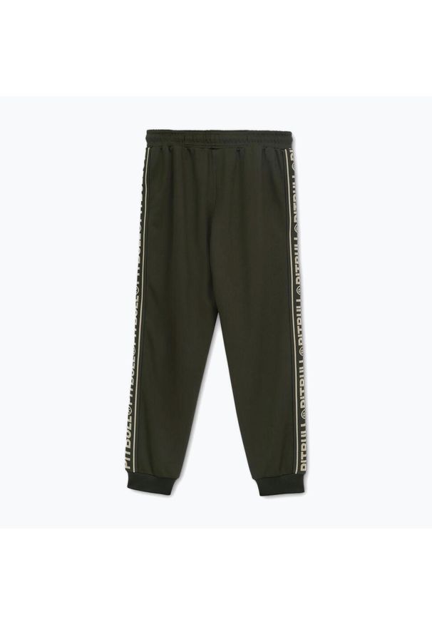 PITBULL - Spodnie męskie Pitbull Trackpants Tape Logo Terry Group. Kolor: zielony