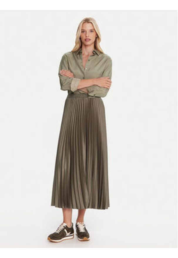 Marella Spódnica plisowana Pontiac 2523106045 Zielony Regular Fit. Kolor: zielony. Materiał: wiskoza