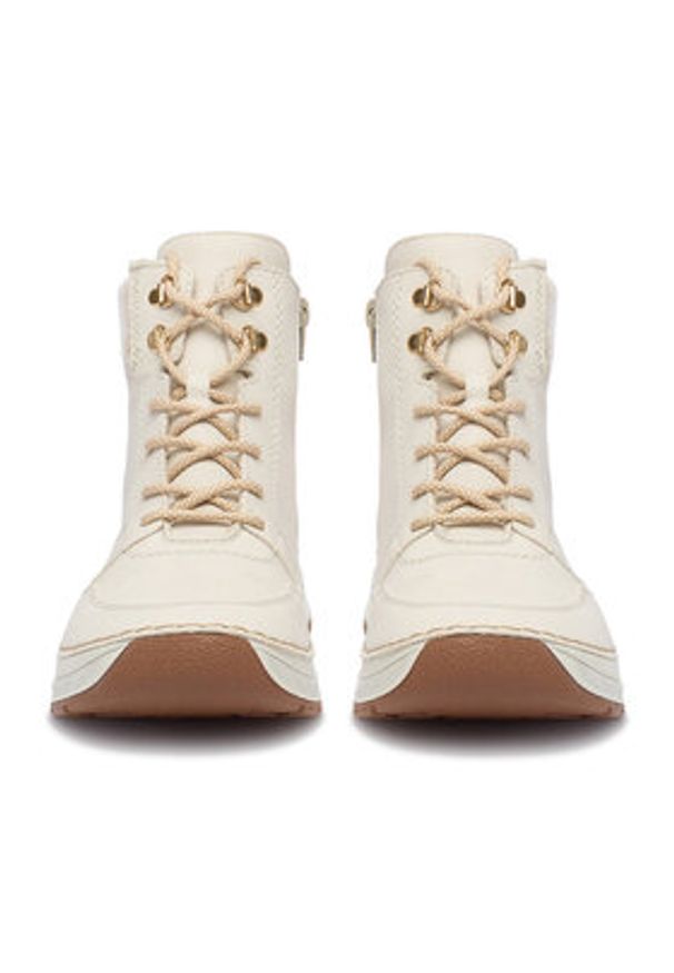 Rieker Trzewiki 44555-60 Écru. Kolor: kremowy. Materiał: materiał, syntetyk