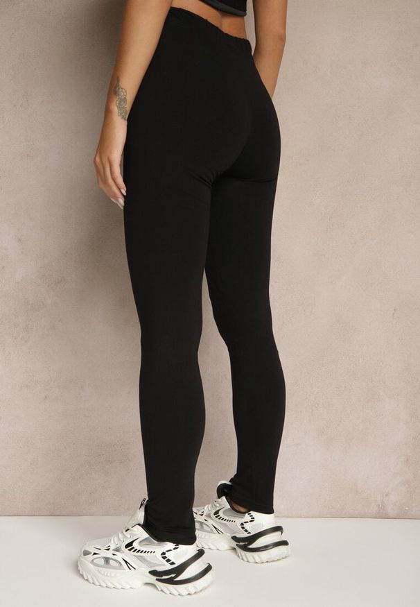 Renee - Czarne Basicowe Bawełniane Legginsy Zivanea. Okazja: na co dzień. Kolor: czarny. Materiał: bawełna. Styl: casual