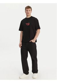 Hugo - HUGO T-Shirt Domans 50564642 Czarny Oversize. Kolor: czarny. Materiał: bawełna #4