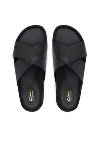 Clarks Klapki Torford Cross 26181382 Czarny. Kolor: czarny. Materiał: skóra