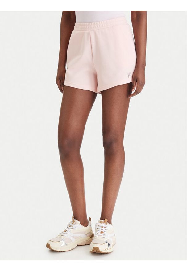 Guess Szorty sportowe V6GD14 K3090 Różowy Regular Fit. Kolor: różowy. Materiał: syntetyk