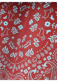 Pako Lorente - PAKO LORENTE – Bordowa poszetka we wzór. Kolor: czerwony. Materiał: poliester. Wzór: geometria #3