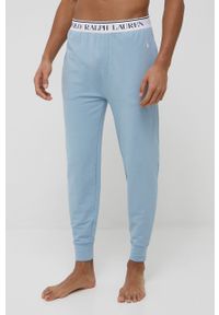 Polo Ralph Lauren spodnie piżamowe męskie gładka. Kolor: niebieski. Materiał: dzianina. Wzór: gładki