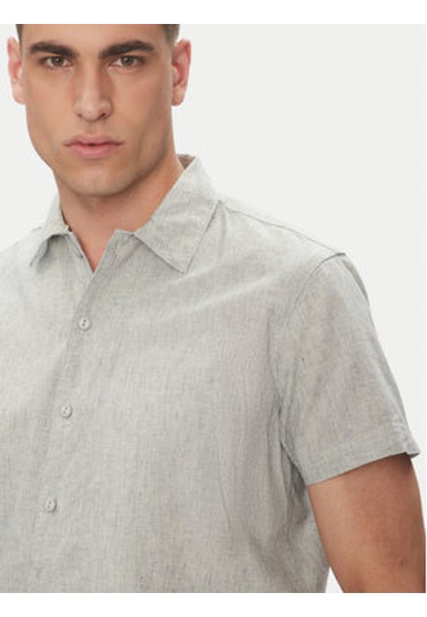 INDICODE Koszula Giulionus 20-402 Szary Regular Fit. Kolor: szary. Materiał: bawełna