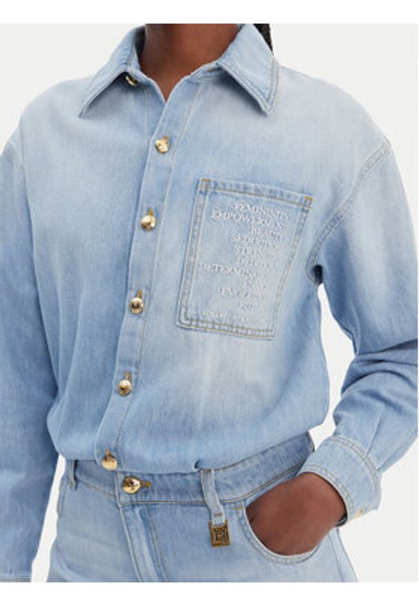 Elisabetta Franchi Kombinezon TJ-44D-61E2-V690 Niebieski Regular Fit. Kolor: niebieski. Materiał: jeans, bawełna